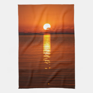 Tropical Sunrise in Orange Tea Towel