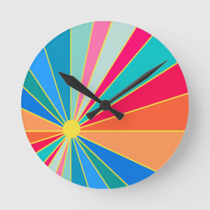 Tropical Sunrise Round Clock