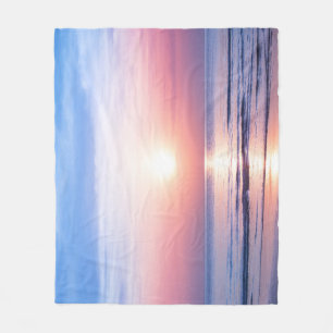 Tropical Sunrise: Sea, Sky, Serenity Fleece Blanket