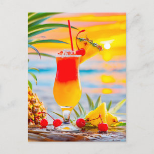 Tropical Sunrise – Sunset Cocktail Holiday Postcard