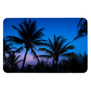 Tropical Sunset and Palm Tree Magnet