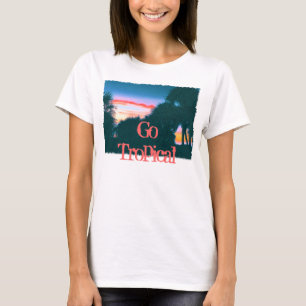 Tropical Sunset and Palm Trees T-Shirt