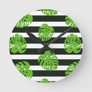 Tropical Sunset Art Round Clock
