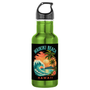 Tropical Sunset at Waikiki Beach Hawaii 532 Ml Water Bottle