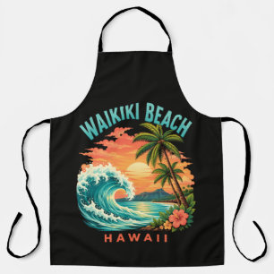Tropical Sunset at Waikiki Beach Hawaii Apron