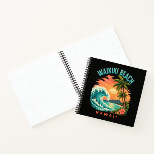 Tropical Sunset at Waikiki Beach Hawaii Notebook