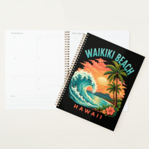 Tropical Sunset at Waikiki Beach Hawaii Planner