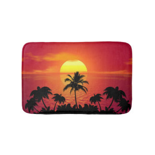 Tropical Sunset Bath Mat