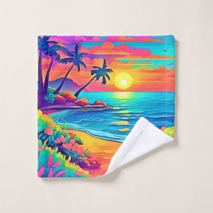 Tropical Sunset Beach Bath Towel Set