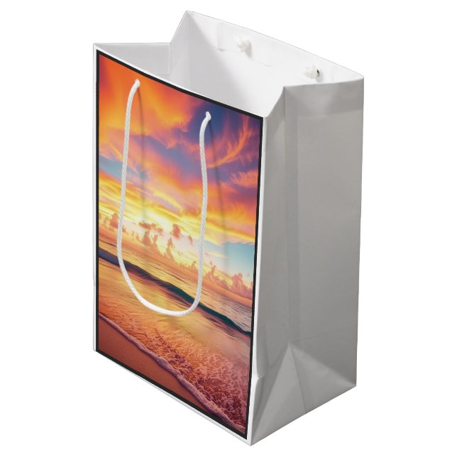 Tropical Sunset Beach Gift Bag (Front Angled)