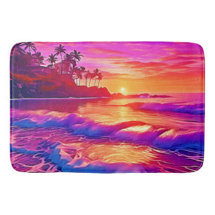 Tropical Sunset: Beach Glow Art Bath Mat