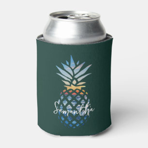 Tropical Sunset Beach Pineapple Personalised Can Cooler