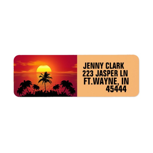 TROPICAL SUNSET BEACH RETURN ADDRESS LABELS (Front)