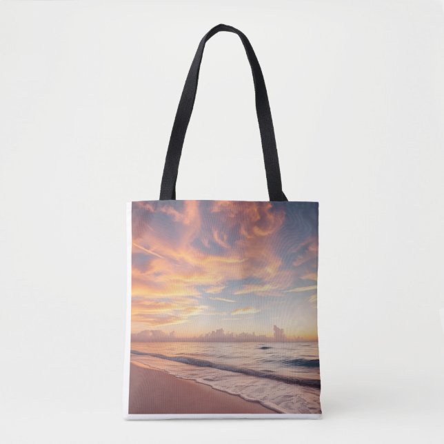 Tropical Sunset Beach Tote Bag (Front)