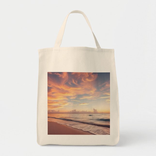 Tropical Sunset Beach Tote Bag (Front)