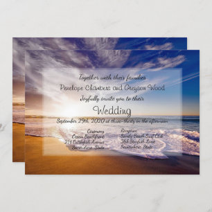 Tropical Sunset Beach Wedding Invitation