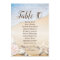Tropical Sunset Beach Wedding Seating Chart Card