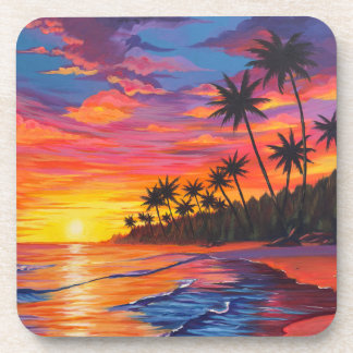 Tropical Sunset Beverage Coaster