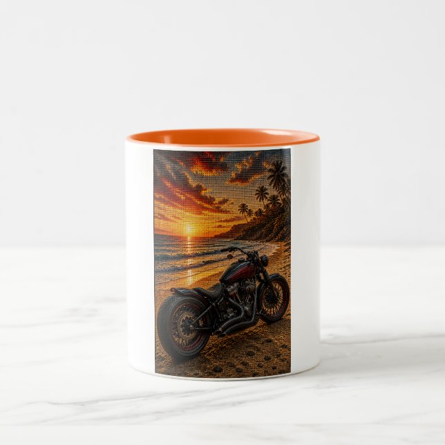 Tropical Sunset Bobber Mosaic Art Mug (Center)