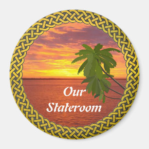 Tropical Sunset Bordered Lg Door Marker Magnet