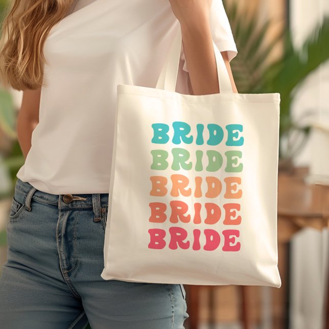 Tropical Sunset Bride Gradient Elegant Groovy Tote Bag (Creator Uploaded)