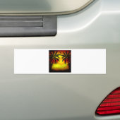 Tropical Sunset Bumper Sticker (On Car)