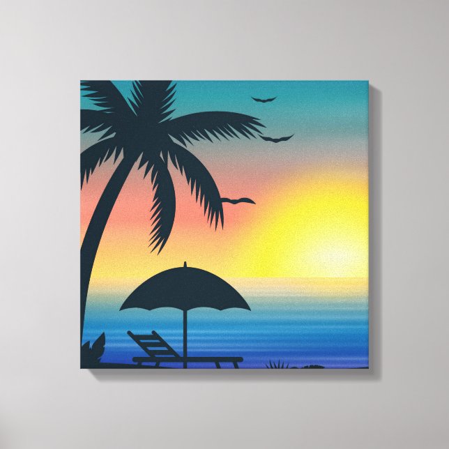 Tropical Sunset Canvas Print  (Front)