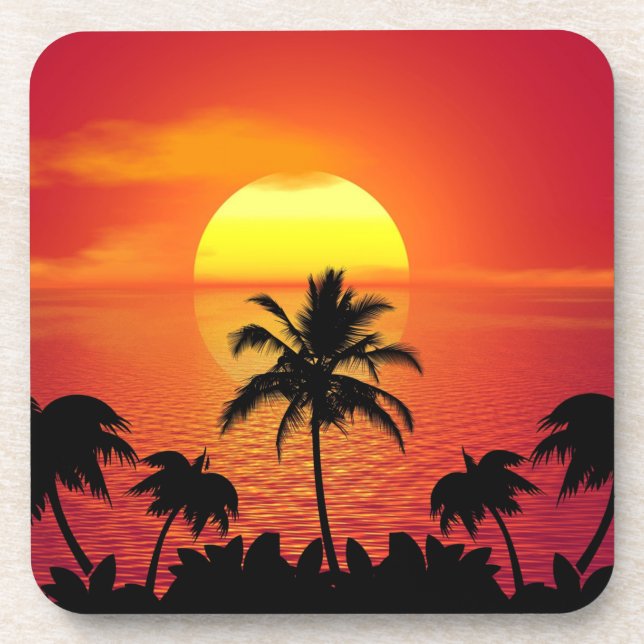 Tropical Sunset Coaster (Front)