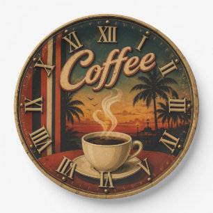 Tropical Sunset Coffee Paper Plate