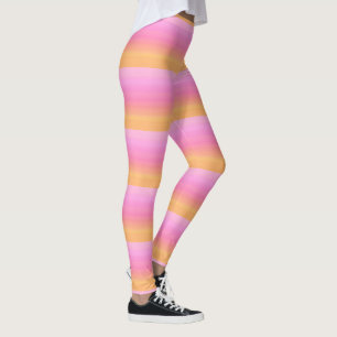 Tropical Sunset Colours Pink and Orange Leggings