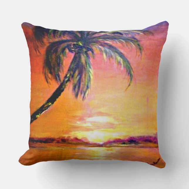 Tropical Sunset Cushion (Front)