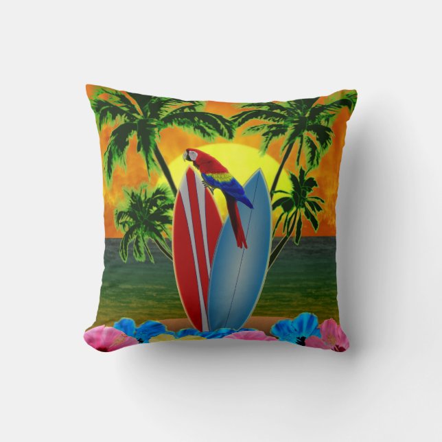 Tropical Sunset Cushion (Front)