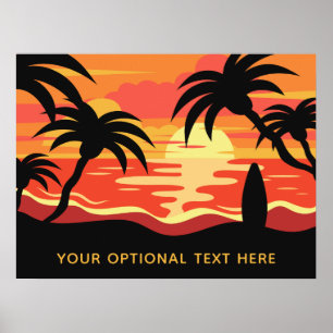 Tropical Sunset custom text poster