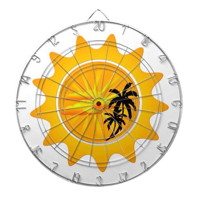 Tropical sunset dartboard (Front)