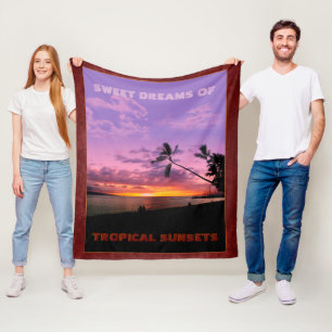 Tropical Sunset Fleece Blanket