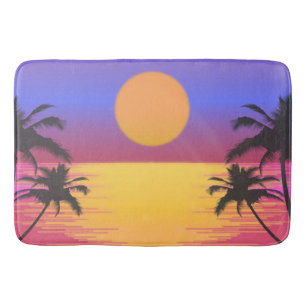 Tropical Sunset Graphic Bath Mat