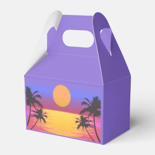 Tropical Sunset Graphic Favour Box (Front Side)