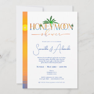 Tropical Sunset Honeymoon Couples Shower Invitation