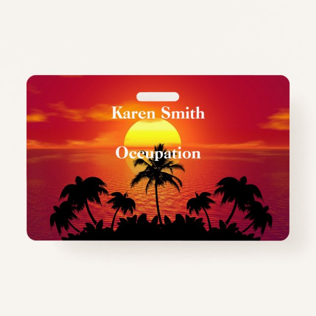 Tropical Sunset ID Badge (Front)