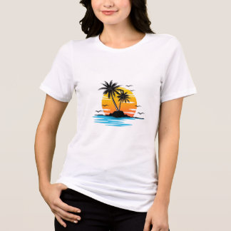 Tropical Sunset Island Summer T-Shirt – Relaxing Tri-Blend Shirt
