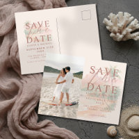 Tropical Sunset Island Watercolor Photo Wedding