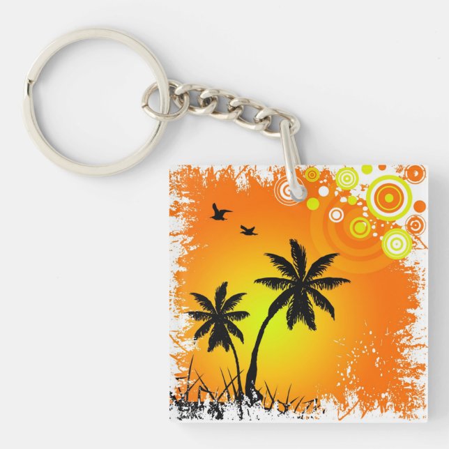 Tropical sunset key ring (Front)