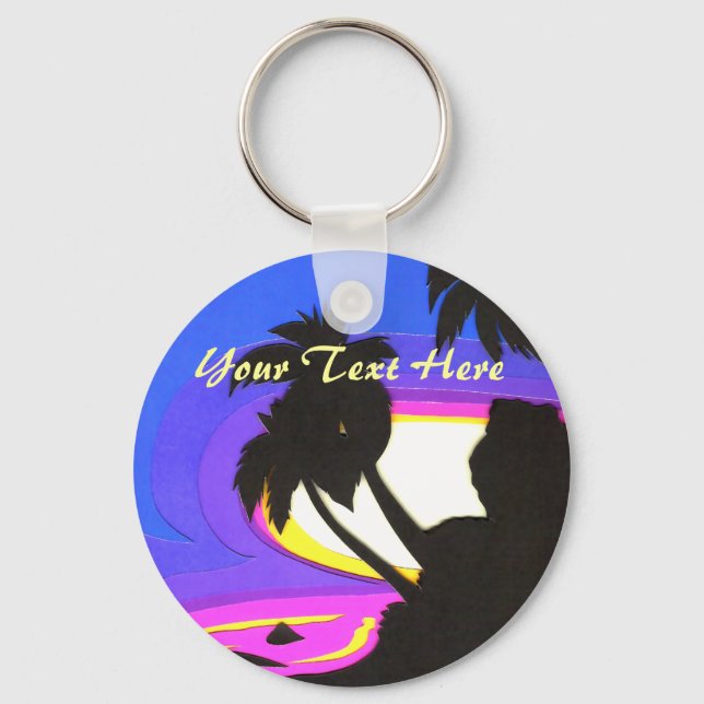Tropical Sunset Keychain (Front)