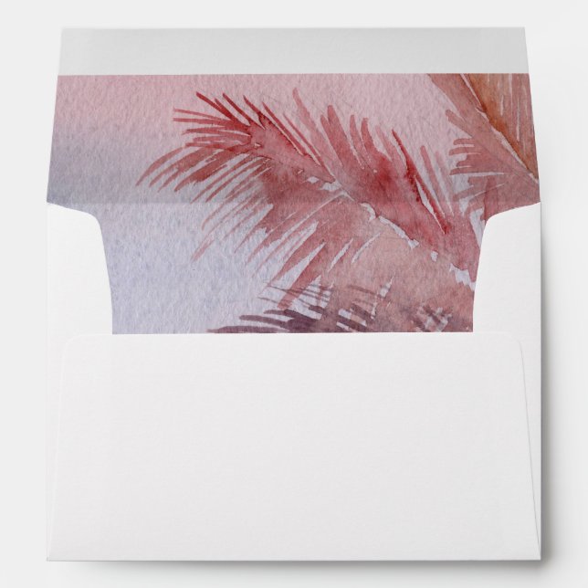 Tropical Sunset Lined Wedding Envelope (Back (Bottom))