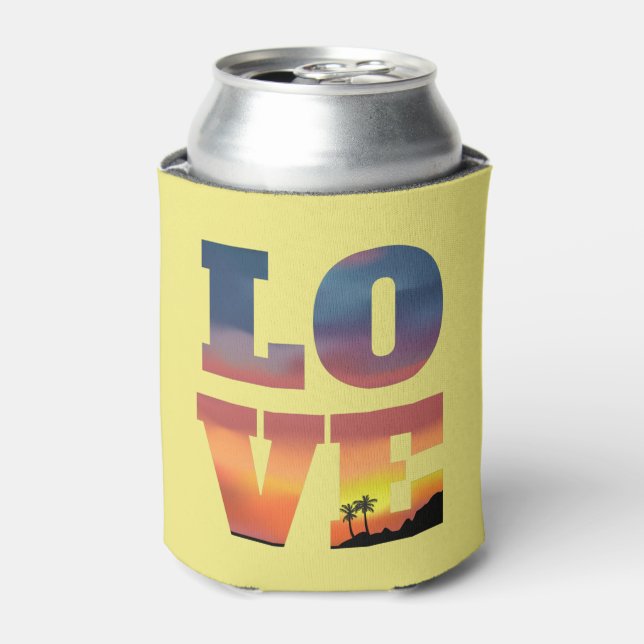 Tropical Sunset Love Can Cooler (Can Front)