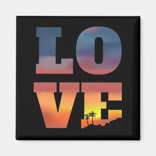 Tropical Sunset Love Magnet