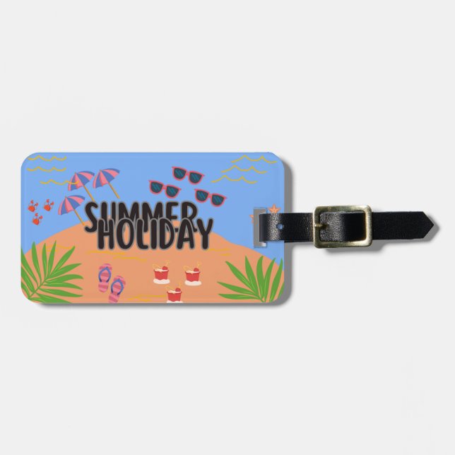 Tropical Sunset Luggage Tag (Front Horizontal)