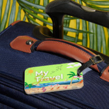 Tropical Sunset Luggage Tag