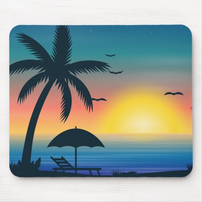 Tropical Sunset Mouse Pad (Front)