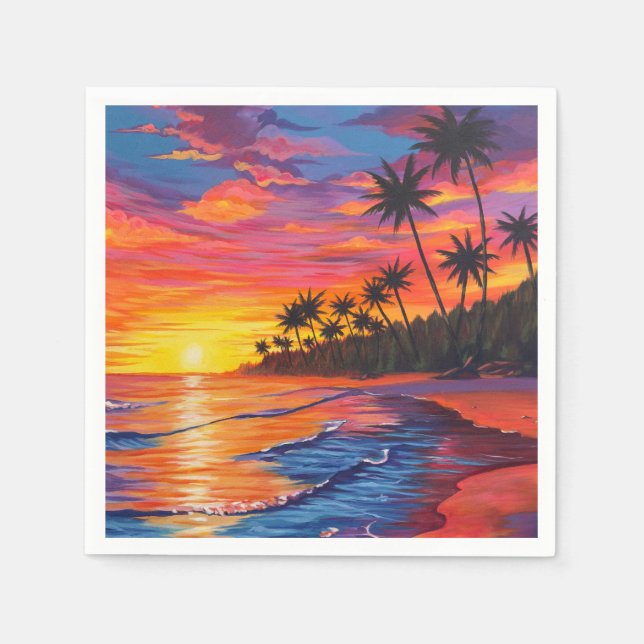 Tropical Sunset Napkins (Front)